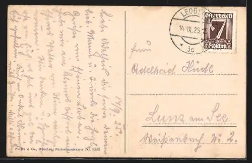 AK Leoben, Totalansicht aus der Vogelschau