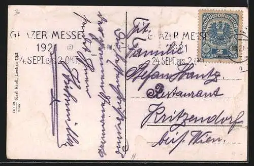 AK Leoben, Teilansicht mit Bäumen in Frühlingsblüte