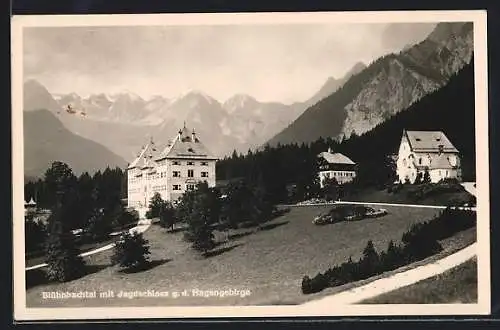 AK Werfen, Jagdschloss Blühnbachtal vor dem Hagengebirge