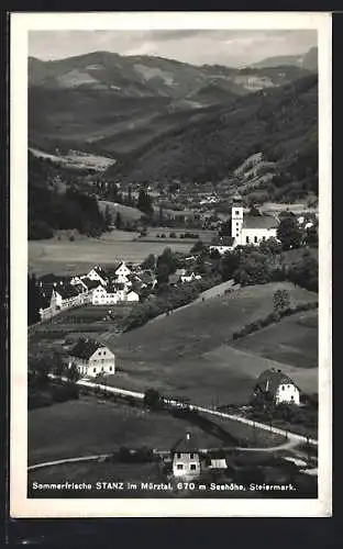 AK Stanz im Mürztal, Ortsansicht mit Kirche