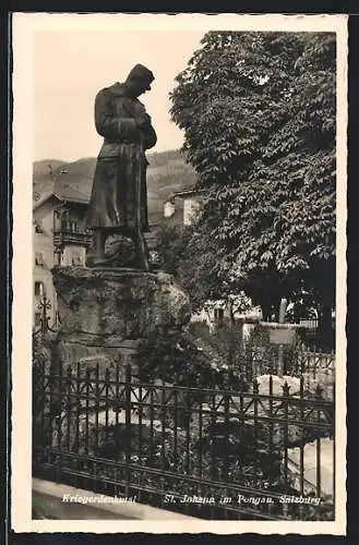AK St. Johann im Pongau, Ansicht vom Kriegerdenkmal