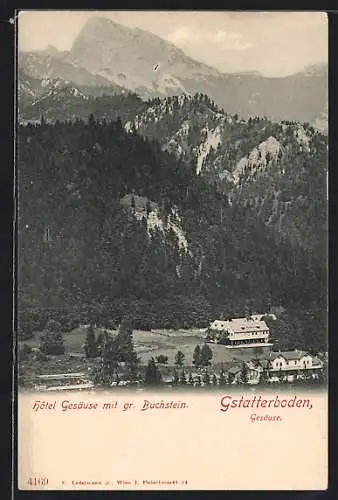 AK Gstatterboden, Hotel Gesäuse mit gr. Buchstein