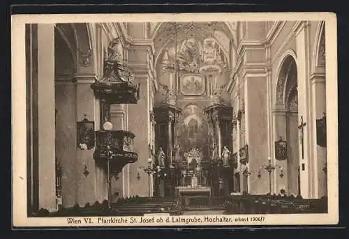 AK Wien, Pfarrkirche St. Josef ob d. Laimgrube, Hochaltar