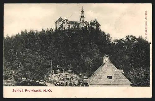 AK Krumbach /Niederösterreich, Schloss Krumbach mit Umgebung