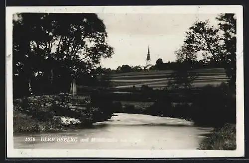 AK Ulrichsberg /Ob.-Oest., Ortsansicht mit Mühlbrücke bei Erlaf