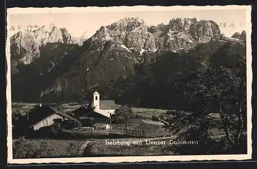 AK Iselsberg, Ortsansicht mit Lienzer Dolomiten