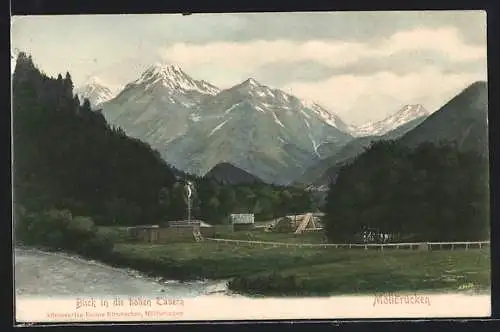 AK Lurnfeld, Möllbrücken, Blick in die hohen Tauern