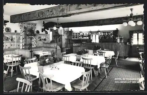 AK Heiligenblut, Hotel Glocknerwirt, Innenansicht Restaurant