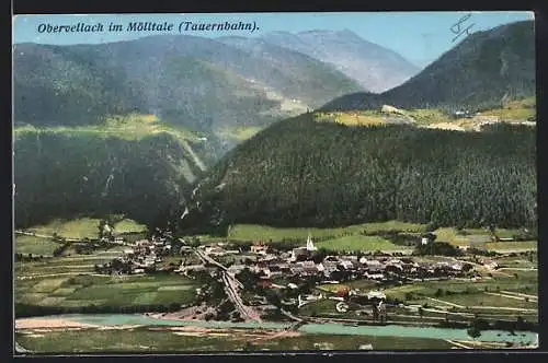 AK Obervellach /Mölltal, Gesamtansicht mit Fluss und Bergen
