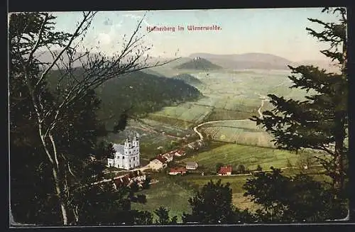 AK Hafnerberg /Wienerwald, Totalansicht mit Umgebung von oben