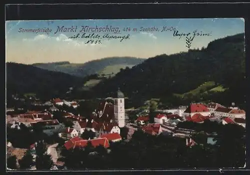 AK Kirchschlag /N.-Oe., Teilansicht aus der Vogelschau