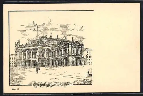 Künstler-AK Wien, Hofburgtheater Wien