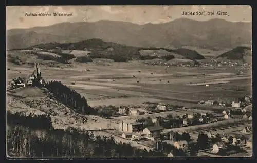 AK Judendorf-Strassengel, Panorama mit Wallfahrtskirche Strassengel