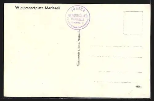 AK Mariazell, Teilansicht mit Kirche im Winter