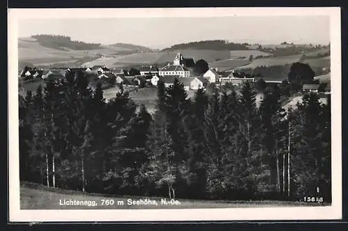 AK Lichtenegg /N.-Oe., Teilansicht mit Kirche