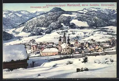 AK Mariazell, Ort im Winter