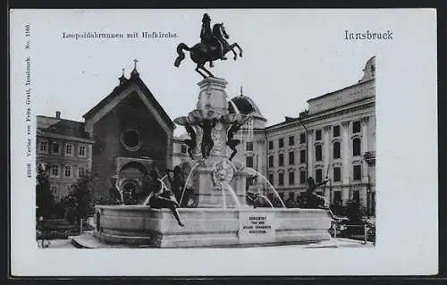 AK Innsbruck, Leopoldsbrunnen mit Hofkirche