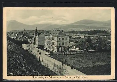 AK Wimpassing im Schwarzatale, Rathaus und Volksschule