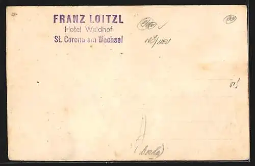 AK St. Corona a. W., Hotel Waldhof von Franz Loitzl