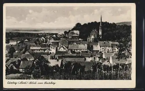 AK Oderberg /Mark, Blick vom Gaisberg mit Kirche