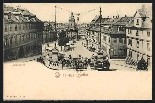 AK Gotha, Empore auf dem Hauptmarkt