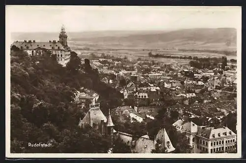 AK Rudolstadt, Gesamtansicht mit dem Schloss