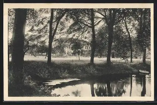 AK Besigheim a. N., Das Erholungsheim Freudental vom Fluss aus