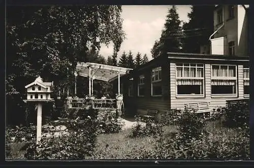 AK Mühlhausen i. Vogtl., Garten des Zentrag-Ferienheims