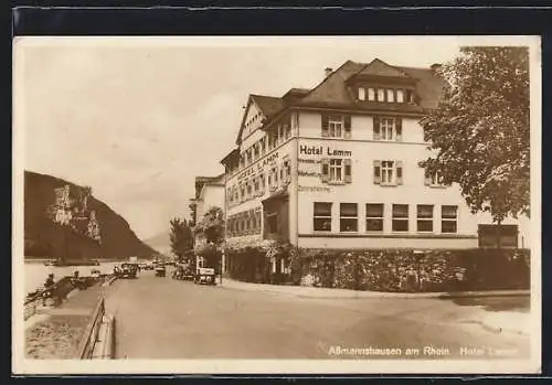 AK Assmannshausen am Rhein, Das Hotel Lamm am Fluss