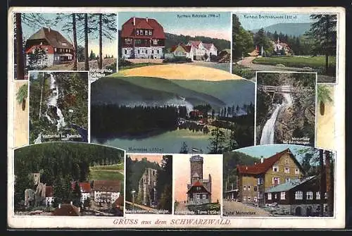 AK Allerheiligen, Kurhaus Ruhstein, Wasserfälle, Hotel Mummelsee