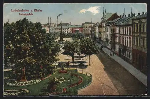 AK Ludwigshafen / Rhein, Ludwigsplatz aus der Vogelschau