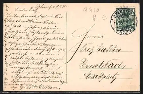 AK Oelsnitz i. V., Gesamtansicht mit Kirche