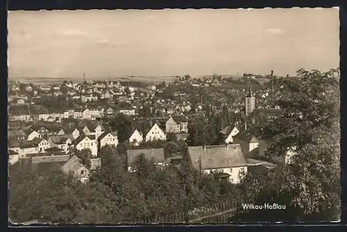 AK Wilkau-Hasslau, Teilansicht mit Kirche