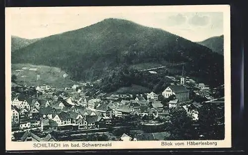 AK Schiltach im bad. Schwarzwald, Blick vom Häberlesberg auf den Ort