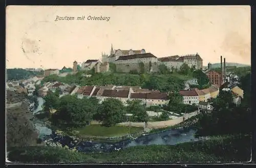 AK Bautzen, Teilansicht mit Ortenburg