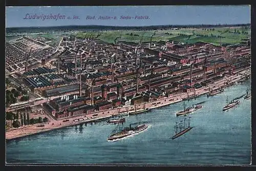 AK Ludwigshafen a. Rh., Bad. Anilin- und Soda-Fabrik