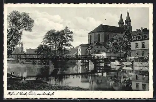 AK Hof, Partie an der Saale