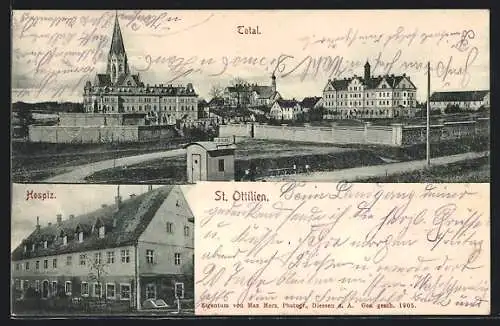 AK St. Ottilien / Obb., Totalansicht vom Kloster, Hospiz