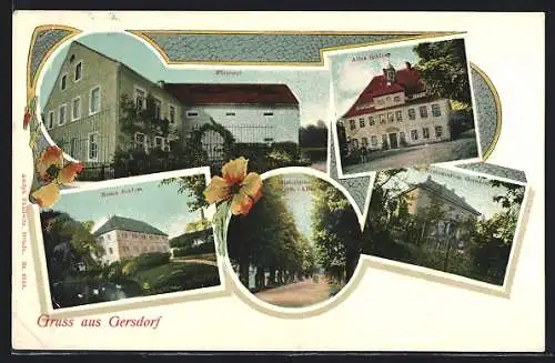 AK Gersdorf / Rosswein, Restaurant, Gersdorf, Försterei, Historische Linden-Allee