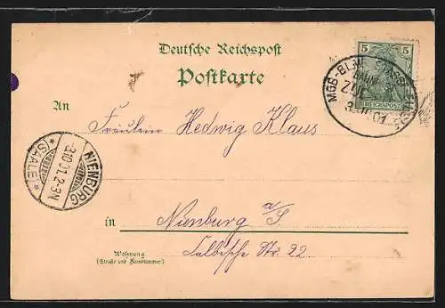 Lithographie Egeln, Kloster Marienstuhl, Katholische Kirche, Kaiserliches Postamt