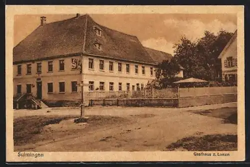 AK Sulmingen, Gasthaus zum Lamm mit Strassenpartie