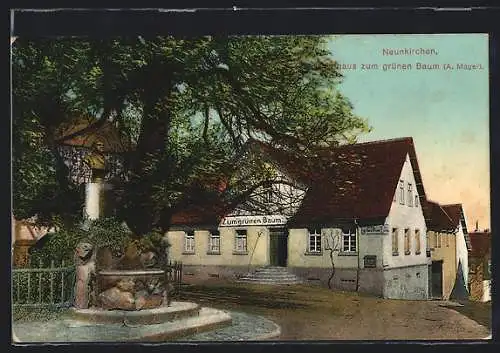 AK Neunkirchen / Odenwald, Gasthaus zum grünen Baum, Inh. A. Mayer