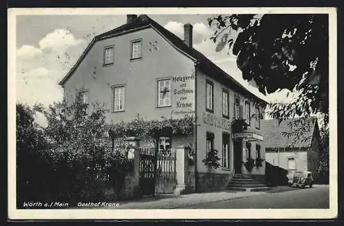 AK Wörth a. Main, PArtie am Gasthof Krone