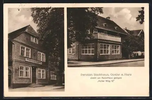 AK Goslar a. Harz, Pension Stockhaus Hoher Weg 12 Aussenansicht