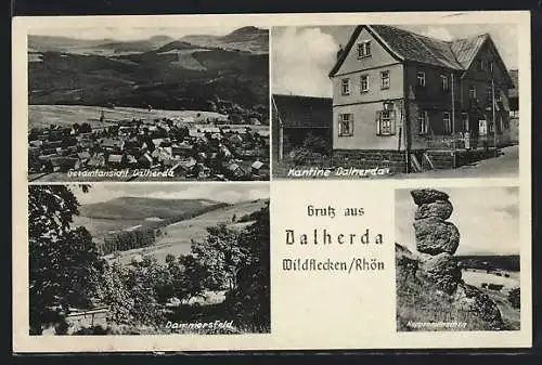 AK Dalherda, Gesamtansicht, Kantine, Dammersfeld, Kuppenmännchen