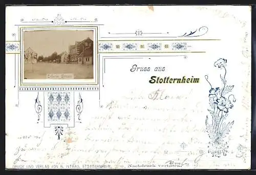 AK Stotternheim, Erfurter Strasse mit Wohnhäusern