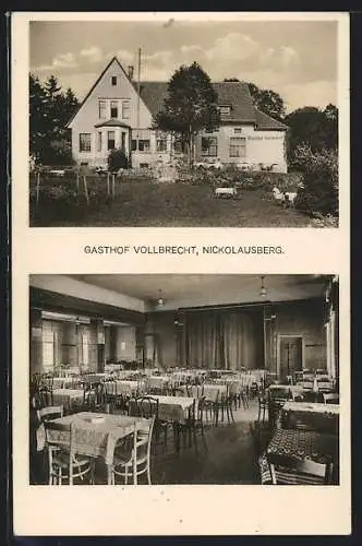 AK Nikolausberg, Gasthof Vollbrecht, Innenansicht