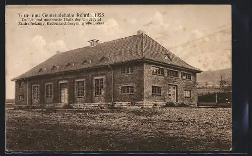 AK Röhrda, Turn- und Gemeindehalle mit Hof