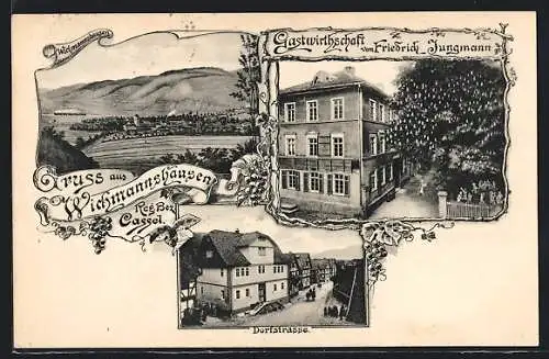 AK Wichmannshausen, Gastwirtschaft Friedrich Jungmann, Dorfstrasse