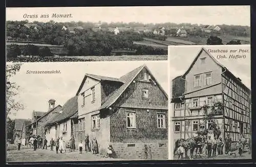 AK Momart, Gasthaus zur Post v. Joh. Hoffart, Strassenansicht, Ortsansicht